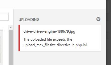 The uploaded file exceeds the upload_max_filesize directive