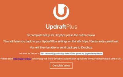 Scheduling backups with Updraft Plus