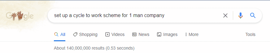 Google search for "setting up a cycle to work scheme for a 1 man company"
